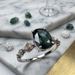 Alternative view of Sapphire and Silver Ring