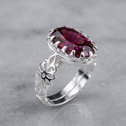 Ruby In Silver Ring